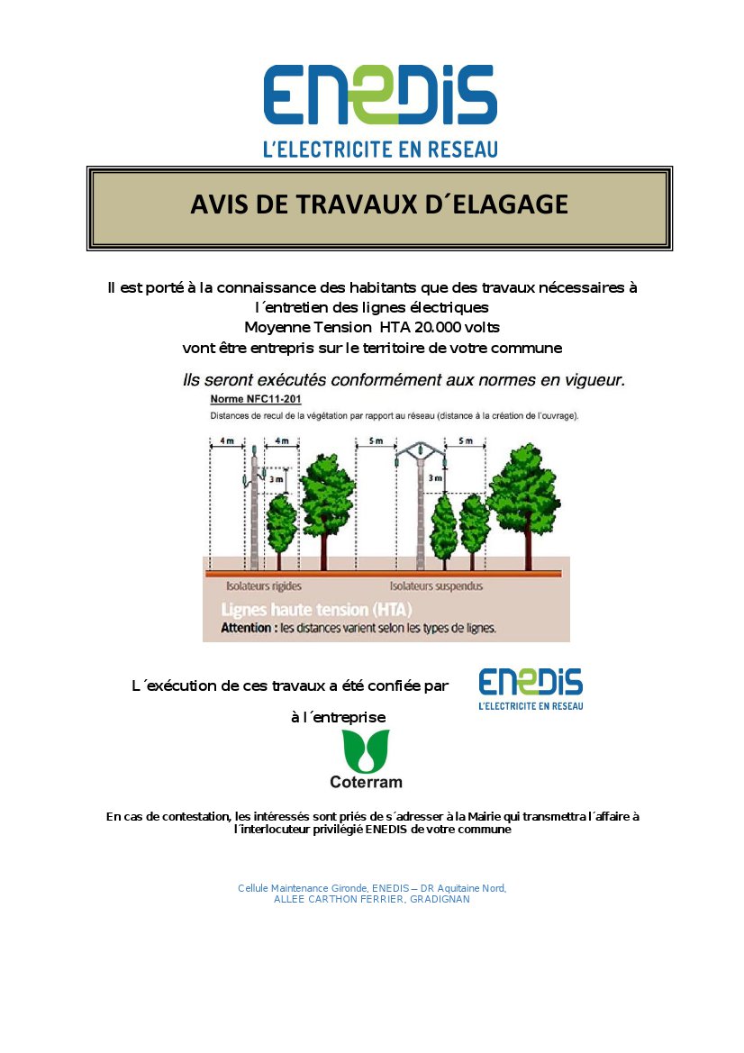 Affichage avis de travaux HTA