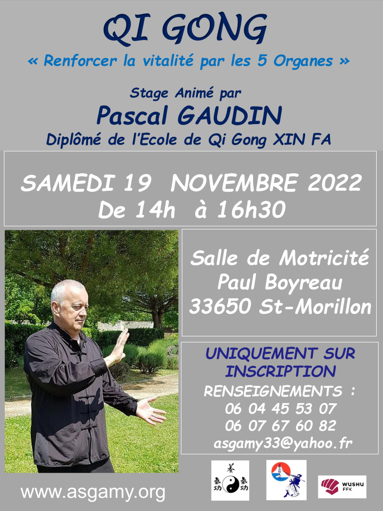 Affiche Stage Qi Gong Pascal Nov 2022