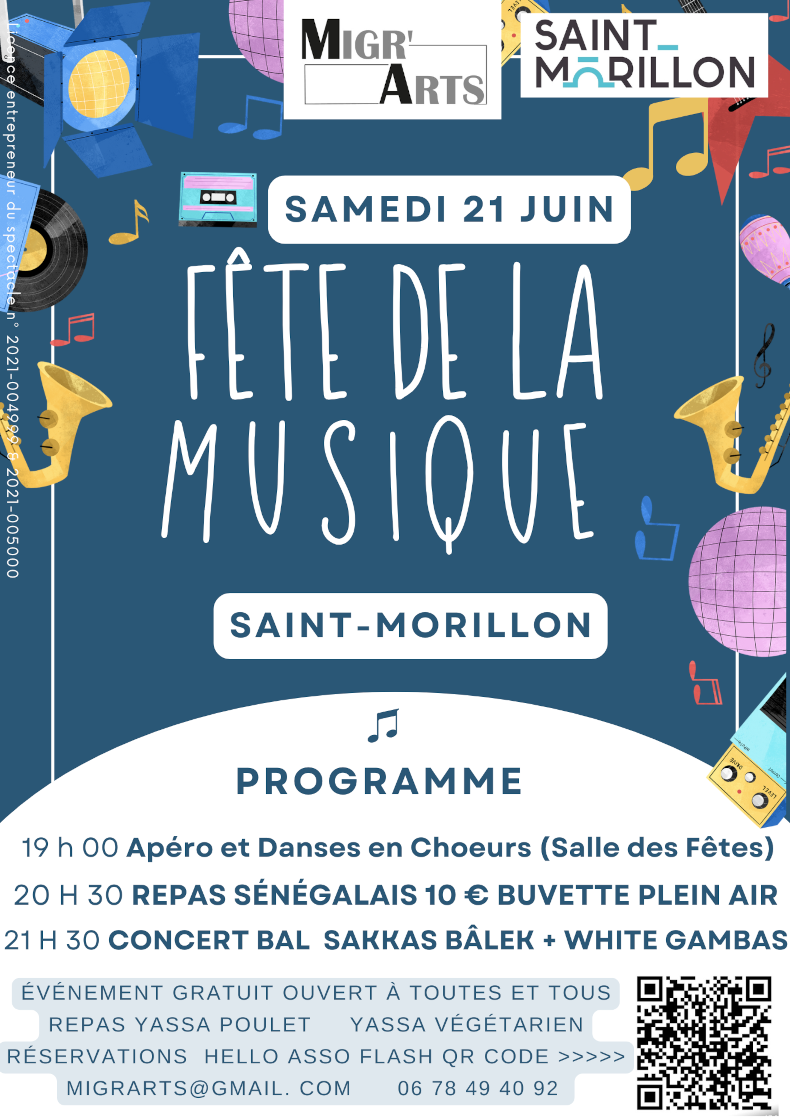 Affiche fête de la musique Saint MORILLON 2025 2 790