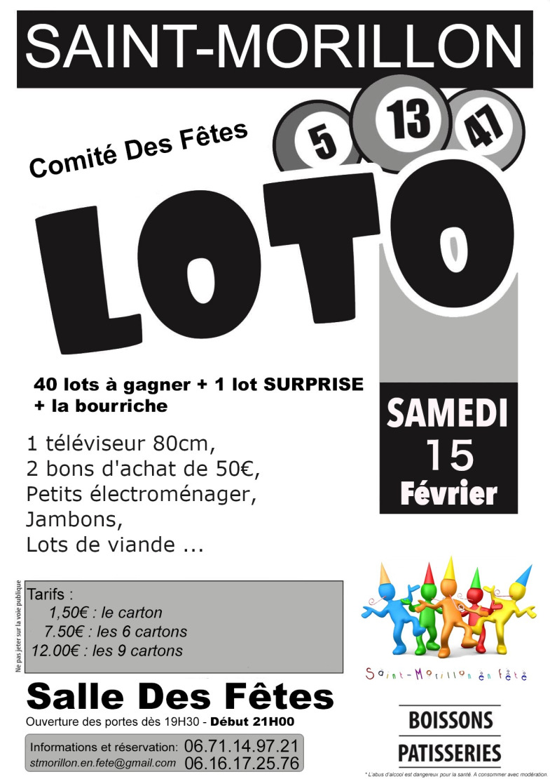 Affiche loto comité des fêtes 15 Février 2020