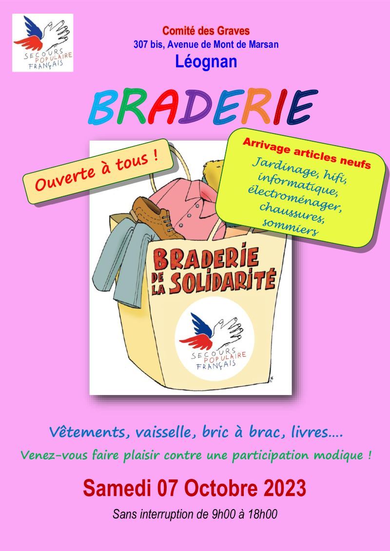 AFFICHE BRADERIE OCTOBRE 2023 couleur