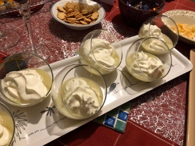 Velouté de topinambour et crème chantilly au lard