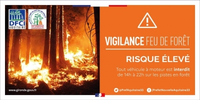 Retour en vigilance ORANGE pour le risque feux de forêt en Gironde