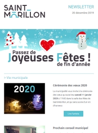 Newsletter 20 décembre 2019